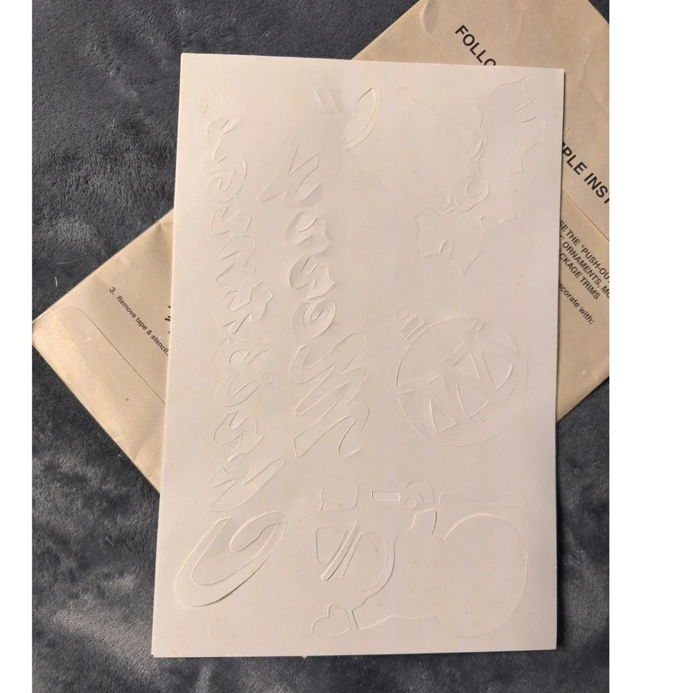 32 Frosti-White Christmas Stencils Window Art Restoration‎ Hardware Vintage
